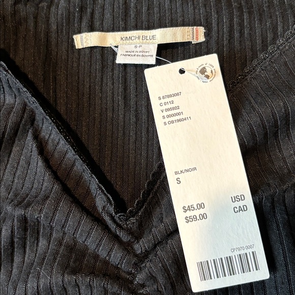 Urban Outfitters Black Ribbed Long Sleeve Top Small - Picture 3 of 4